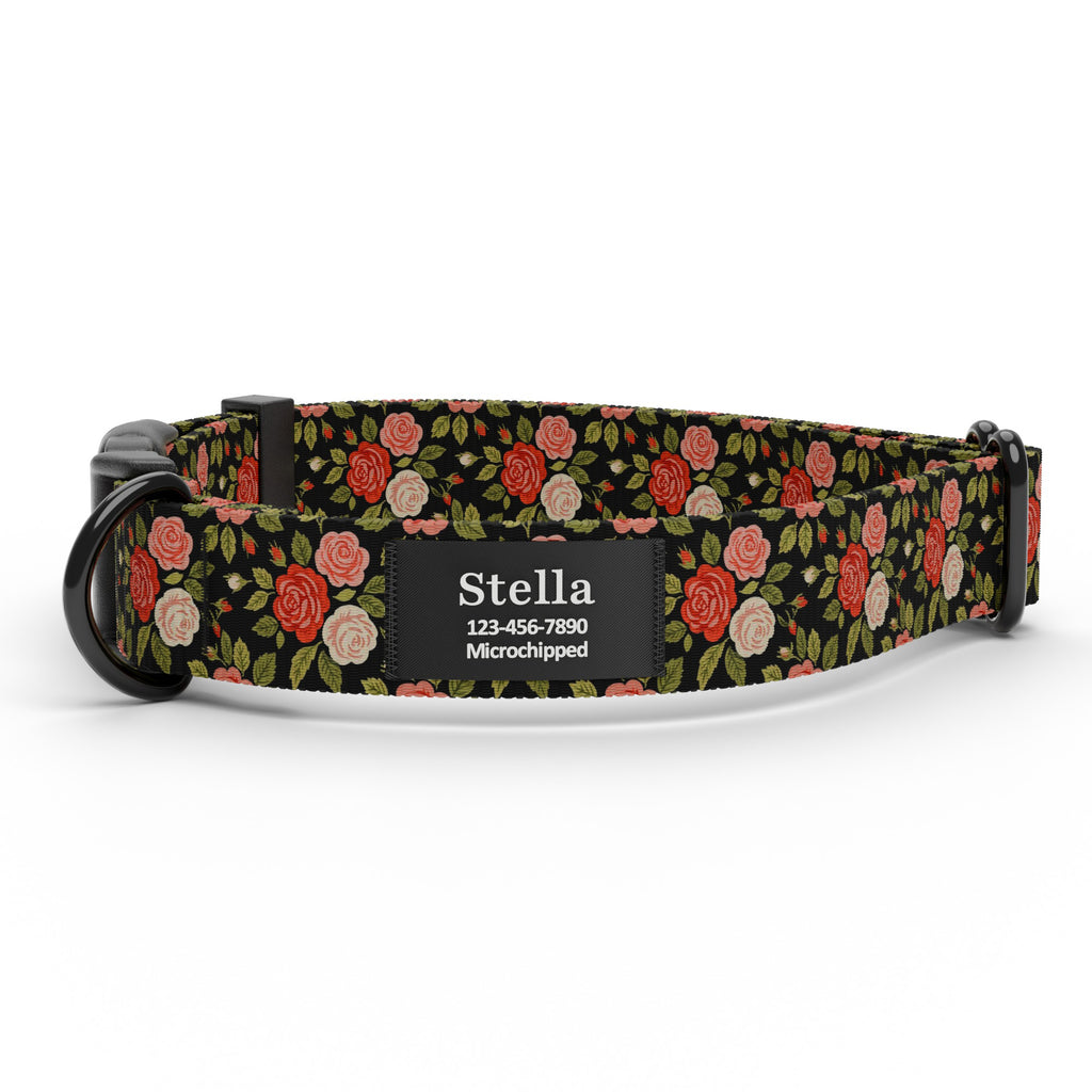 Black Rose Dog Collar