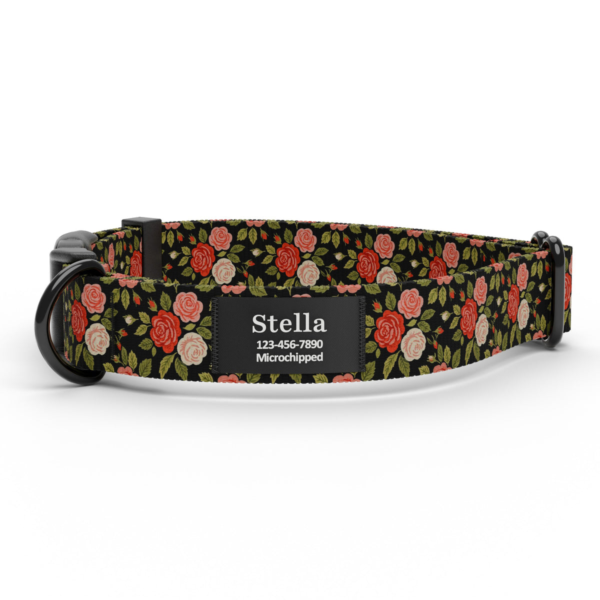 Black Rose Dog Collar