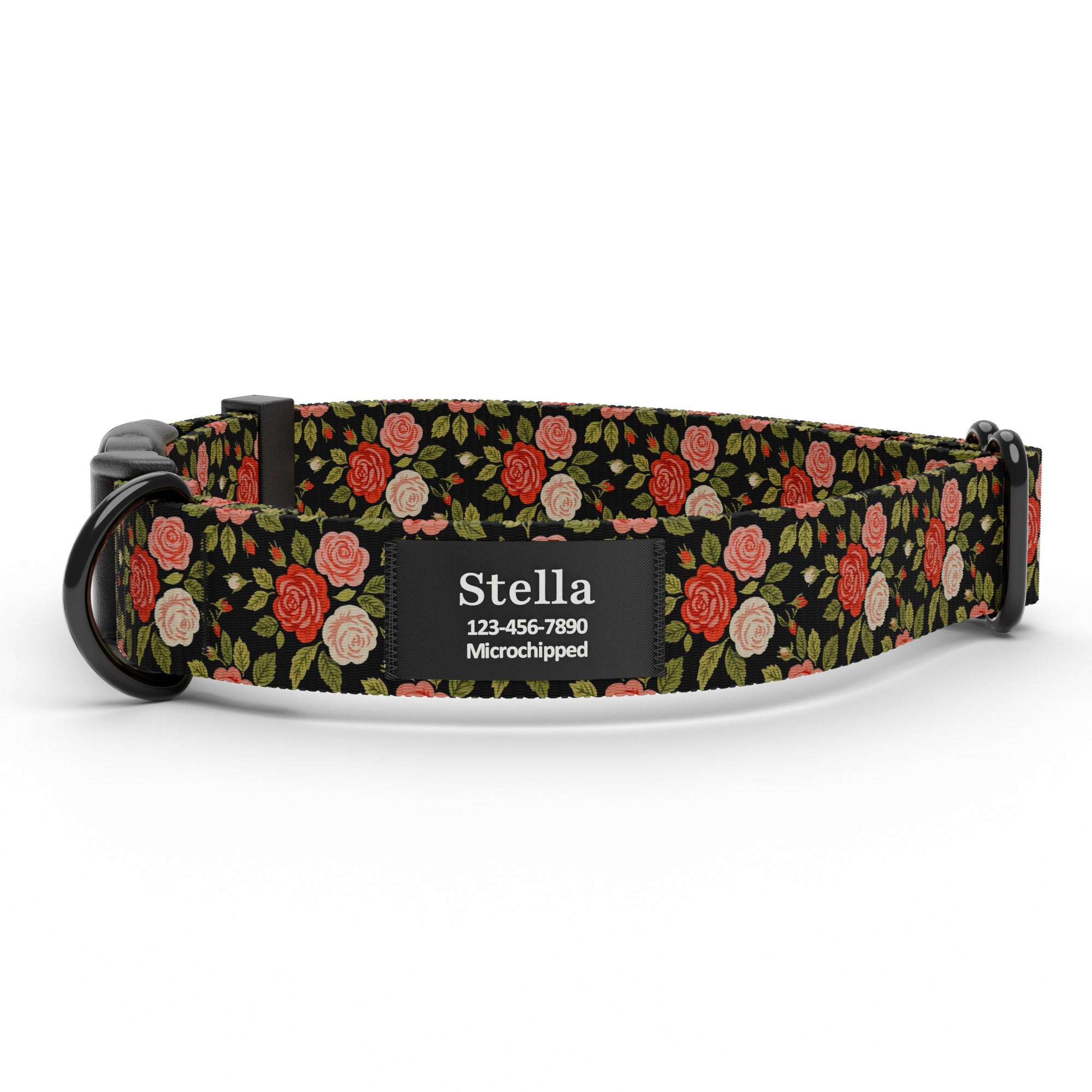 Black Rose Dog Collar