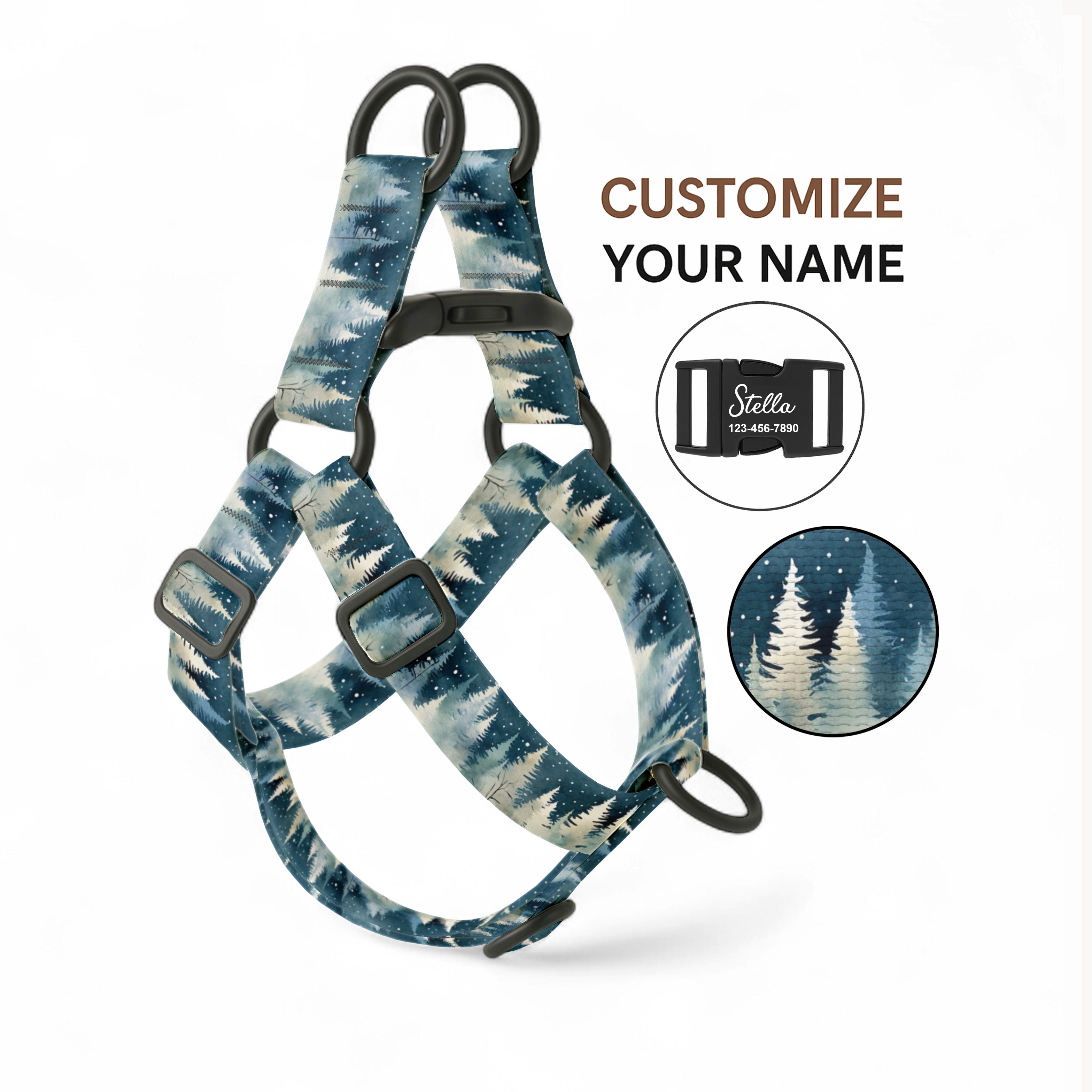 Winter Forest Dog Harness