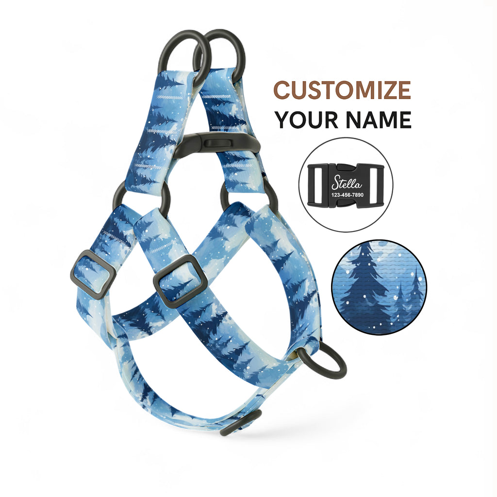 Snowy Pine Step-In Dog Harness