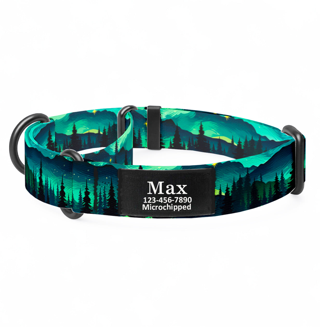 Green Northern Lights Martingale Dog Collar