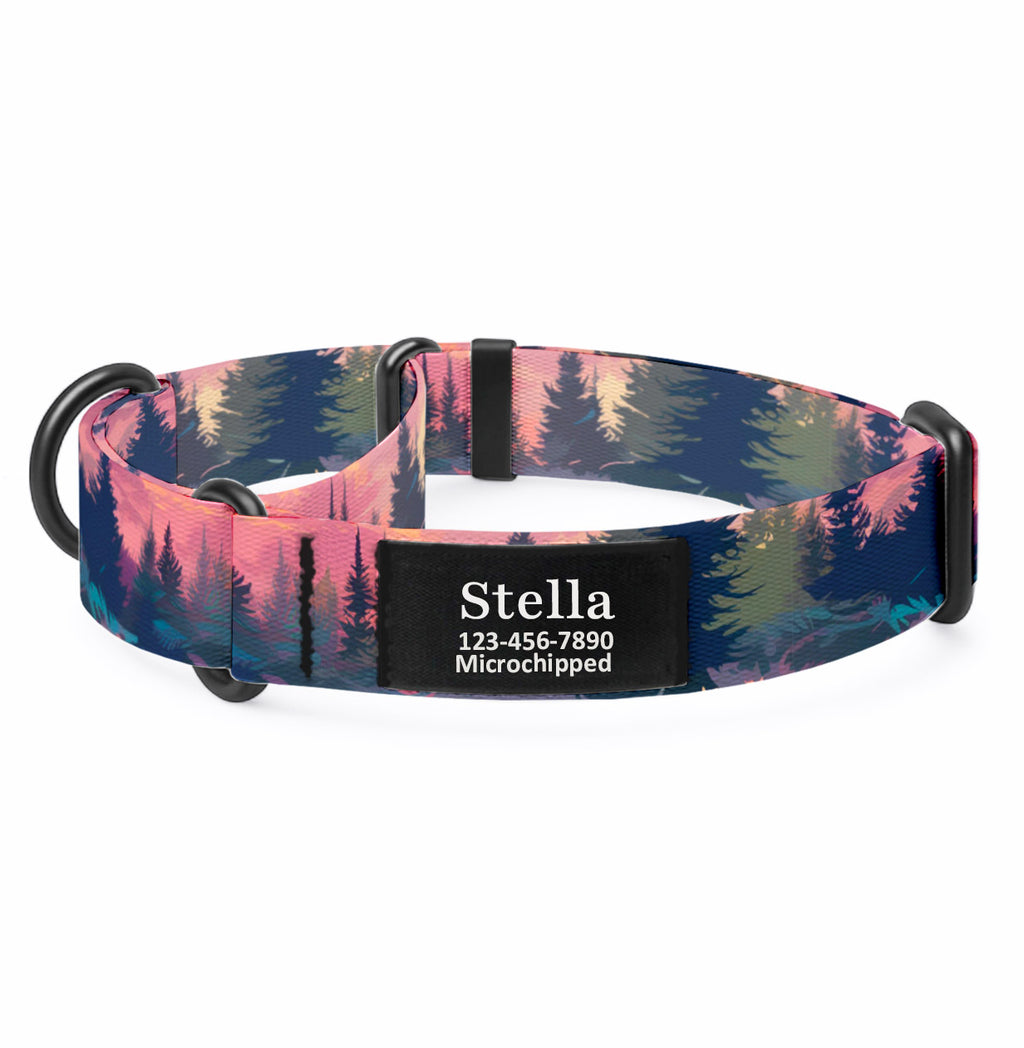 Pink Forest Martingale Dog Collar