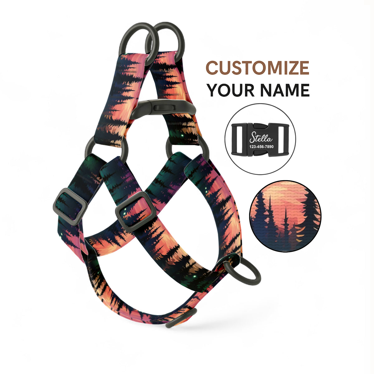 Sunset Forest Dog Harness