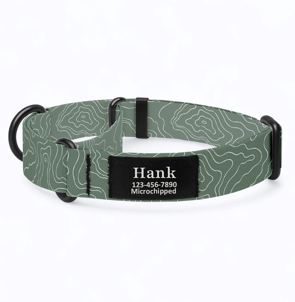 Topographic Martingale Dog Collar