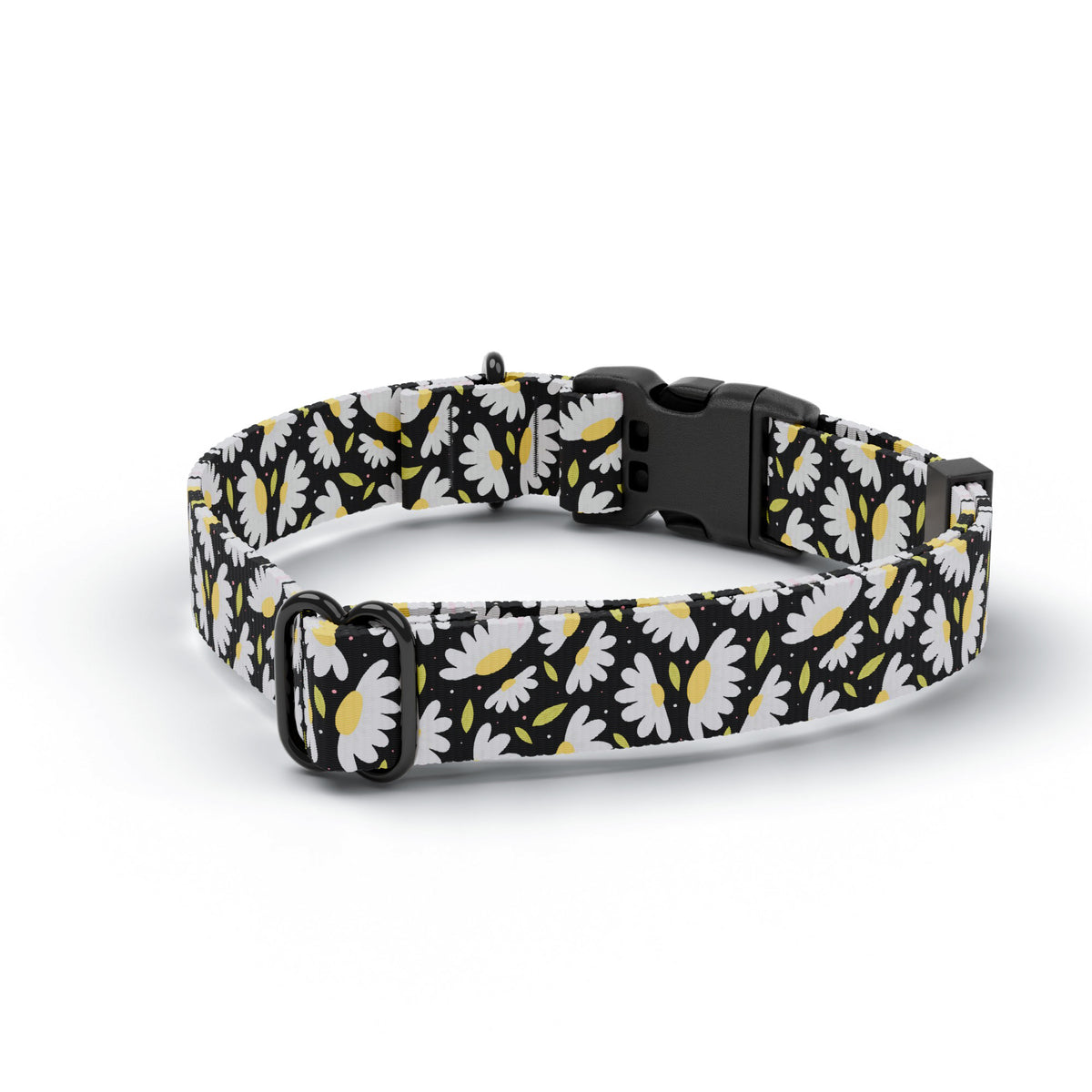 Black Daisy Dog Collar