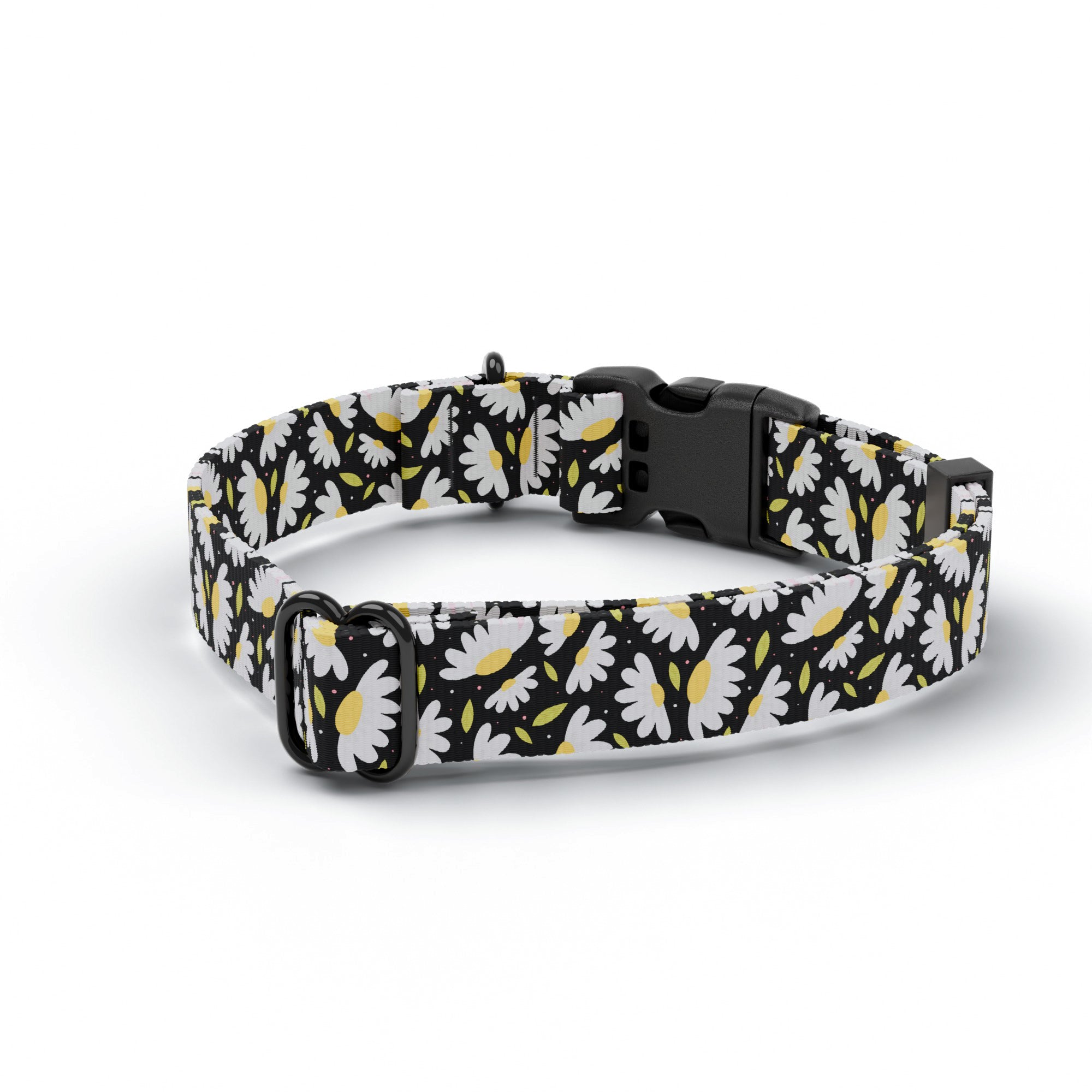 Black Daisy Dog Collar